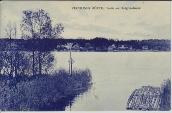 AK Zechliner Hütte Partie am Dollgow-Kanal Häuser bei Rheinsberg Brandenburg 1927