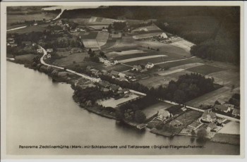 AK Foto Zechlinerhütte mit Schlabornsee und Tietzowsee Fliegeraufnahme bei Rheinsberg Brandenburg 1940