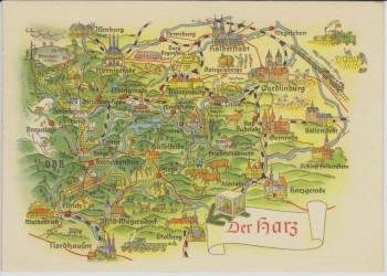 Künstler-AK A. Hoppe Der Harz Halberstadt Quedlinburg Nordhausen 1961