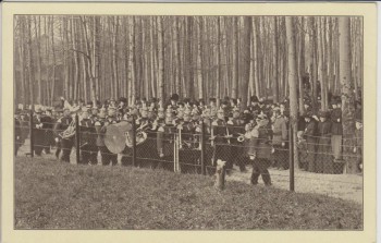 AK Bielefeld Gadderbaum Bethel Vater Bodelschwinghs Begräbnis Trauerzug Militärkapelle Kriegerverein 1910 RAR