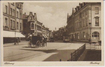 AK Schleswig Blick in Stadtweg Pferdekutsche Straßenbahn 1910
