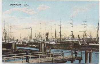 VERKAUFT !!!   AK Hamburg Hafen 1910