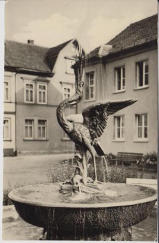 AK Foto Kranichfeld a. d. Ilm Kranichbrunnen 1960