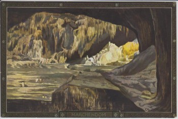 Künstler-AK Die Feengrotten von Saalfeld/Saale Nr. 1 Der Märchendom mit der Gralsburg 1915
