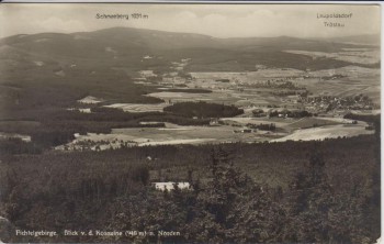 VERKAUFT !!!   AK Foto Blick von der Kösseine nach Tröstau Leupoldsdorf Fichtelgebirge 1930