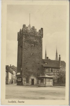 AK Saalfeld an der Saale Blick auf das Darrtor 1954