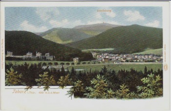 AK Litho Tabarz in Thüringen Ortsansicht mit Inselsberg 1900