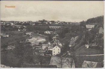 AK Traunstein Ortsansicht mit Brücken Oberbayern 1910