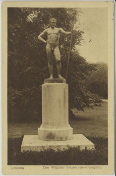AK Leipzig Der Wächter Museums-Anlagen 1925