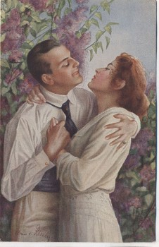 Künstler-AK Paul Heckscher Imp. 373 A. von Riesen Im Frühling des Lebens Liebespaar 1920