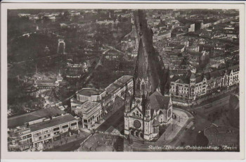 AK Foto Berlin Charlottenburg Luftbild Blick auf Kaiser-Wilhelm-Gedächtniskirche 1935