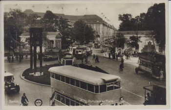 AK Foto Berlin Mitte Potsdamer Platz Bus Straßenbahn viele Menschen 1935