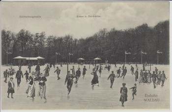 AK Eisbahn Waldau viele Menschen Stuttgart Degerloch 1906 RAR