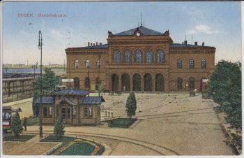 AK Posen Hauptbahnhof Poznań Polen Feldpost 1916