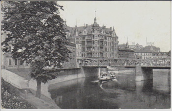 AK Posen Wallischeibrücke Poznań Polen Feldpost 1917