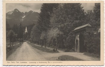 AK Foto Tatranská Lomnica Tatralomnitz Vysoké Tatry Hohe Tatra Slowakei Straßenansicht 1935