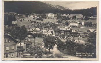 VERKAUFT !!!   AK Foto Spindlermühle Ortsansicht Špindlerův Mlýn Riesengebirge Tschechien 1924