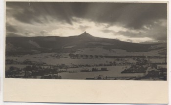 VERKAUFT !!!   AK Foto Jeschken im Winter b. Reichenberg Liberec Tschechien 1927