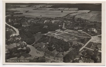 AK Foto Lütjenburg mit Bismarckturm Ostholstein Luftbild Fliegeraufnahme 1935