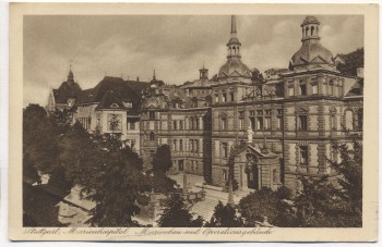 VERKAUFT !!!   AK Stuttgart Marienhospital Marienbau mit Operationsgebäude 1920 RAR