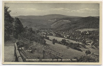 AK Wernigerode Hasserode und der Brocken Harz 1950