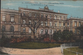 VERKAUFT !!!   AK Kaiserslautern Gendarmerie station und Franz. Schule 1920