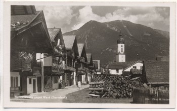AK Foto Garmisch-Partenkirchen Sonnenstraße gegen Wank 1940