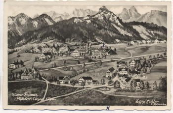 Künstler-AK Sepp Sichler Widmar-Rossmoos Weißensee b. Füssen 1941