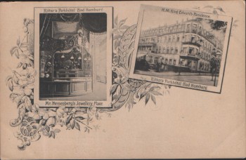 AK Bad Homburg vor der Höhe Ritter's Parkhotel Juwelier Hessenberg 1900 RAR