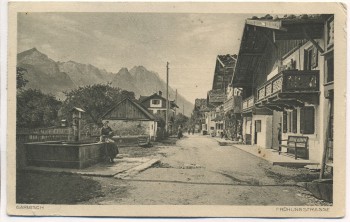AK Garmisch-Partenkirchen Frühlingstrasse Inflation Frankatur 3 Marken 1923