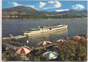 VERKAUFT !!!   AK Foto Bonn Bad Godesberg am Rhein Blick zum Siebengebirge mit Rheindampfer Rüdesheim 1983