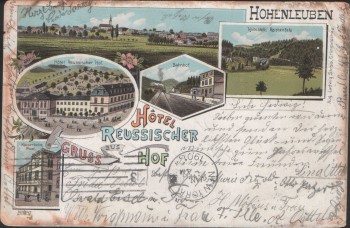 Litho Hohenleuben Hotel Reussischer Hof b. Langenwetzendorf Zeulenroda 1900