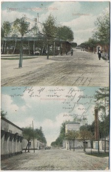 AK Truppen-Übungsplatz Zeithain Senfftstrasse Rabenhorststrasse Soldatenkarte 1909