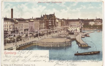 VERKAUFT !!!   AK Hamburg Alter und neuer Jungfernstieg 1902