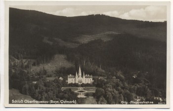VERKAUFT !!!   AK Foto Frauenau Schloß Oberfrauenau Bayr. Ostmark Fliegeraufnahme b. Regen 1938