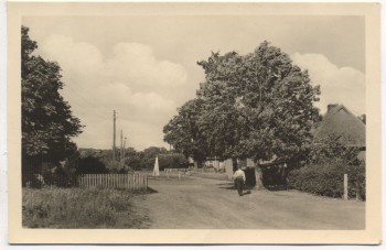 AK Foto Born a. Darß Schulplatz mit Schule Fischland 1954