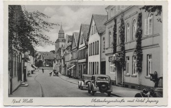 AK Bad Melle Plettenbergerstraße mit Hotel Japing Autos 1938 RAR