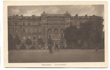 VERKAUFT !!!       AK Warschau Warszawa Kommandantur Polen Feldpost 1. Weltkrieg 1916