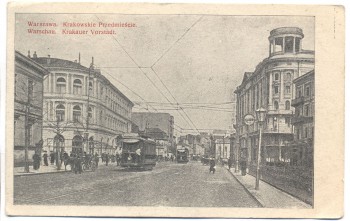 VERKAUFT !!!   AK Warschau Warszawa Krakauer Vorstadt Polen Feldpost 1. Weltkrieg 1915
