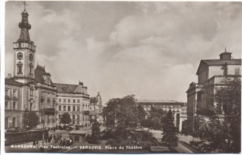 AK Foto Warschau Warszawa Plac Teatralny Theaterplatz Polen 1935