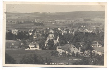 AK Foto Bad Oppelsdorf Opolno Zdrój Ortsansicht b. Bogatynia Reichenau Schlesien Polen Feldpost 1942