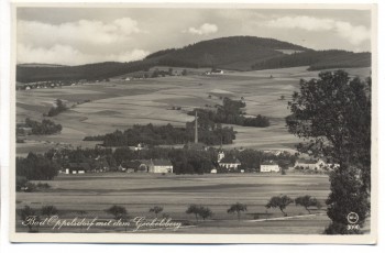 AK Foto Bad Oppelsdorf mit dem Gickelsberg Opolno Zdrój b. Bogatynia Reichenau Schlesien Polen 1935