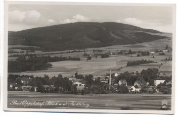 AK Foto Bad Oppelsdorf Blick nach dem Kahleberg Opolno Zdrój b. Bogatynia Reichenau Schlesien Polen 1938