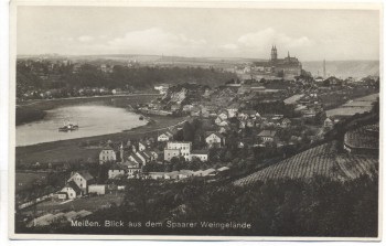 AK Foto Meißen Blick aus dem Spaarer Weingelände 1930