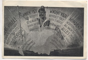 AK Propaganda Magyarország Ungarn Alles zurück ! Mindent Vissza ! Pfeilkreuzler 1939 RAR