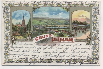 AK Litho Gruss aus Bad Neuenahr Kirche Wandelbahn Ortsansicht 1905