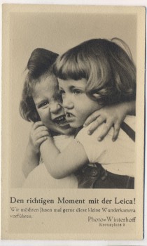 VERKAUFT !!!   AK Foto 2 Kinder mit Leica aufgenommen Winterhoff Kreuzplatz 9 Gießen 1925