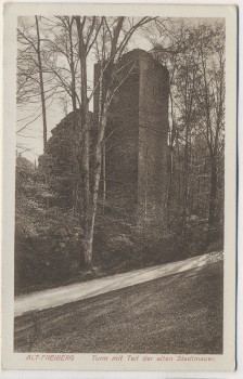 AK Alt-Freiberg Turm mit Teil der alten Stadtmauer Freiberg Sachsen 1915