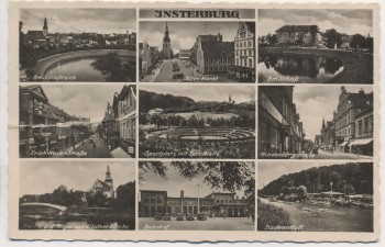 VERKAUFT !!!   AK Mehrbild Insterburg Erich-Koch-Straße Hindenburgstraße Tschernjachowsk Ostpreußen Russland Sonderstempel 1942
