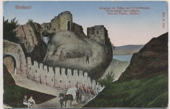 AK Meißen Burgruine Altdeutsche Weinschänke Vincenz Richter 1910